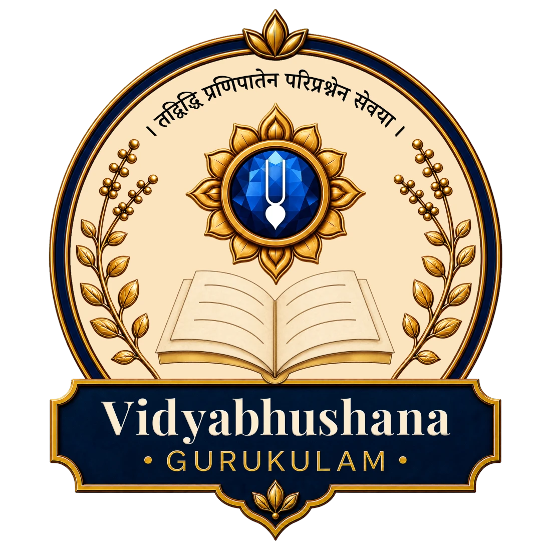 Vidyabhushana Gurukulam crest